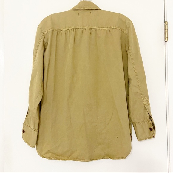 Madewell Khaki Cargo Button Down Workshirt Size XS - Picture 6 of 7